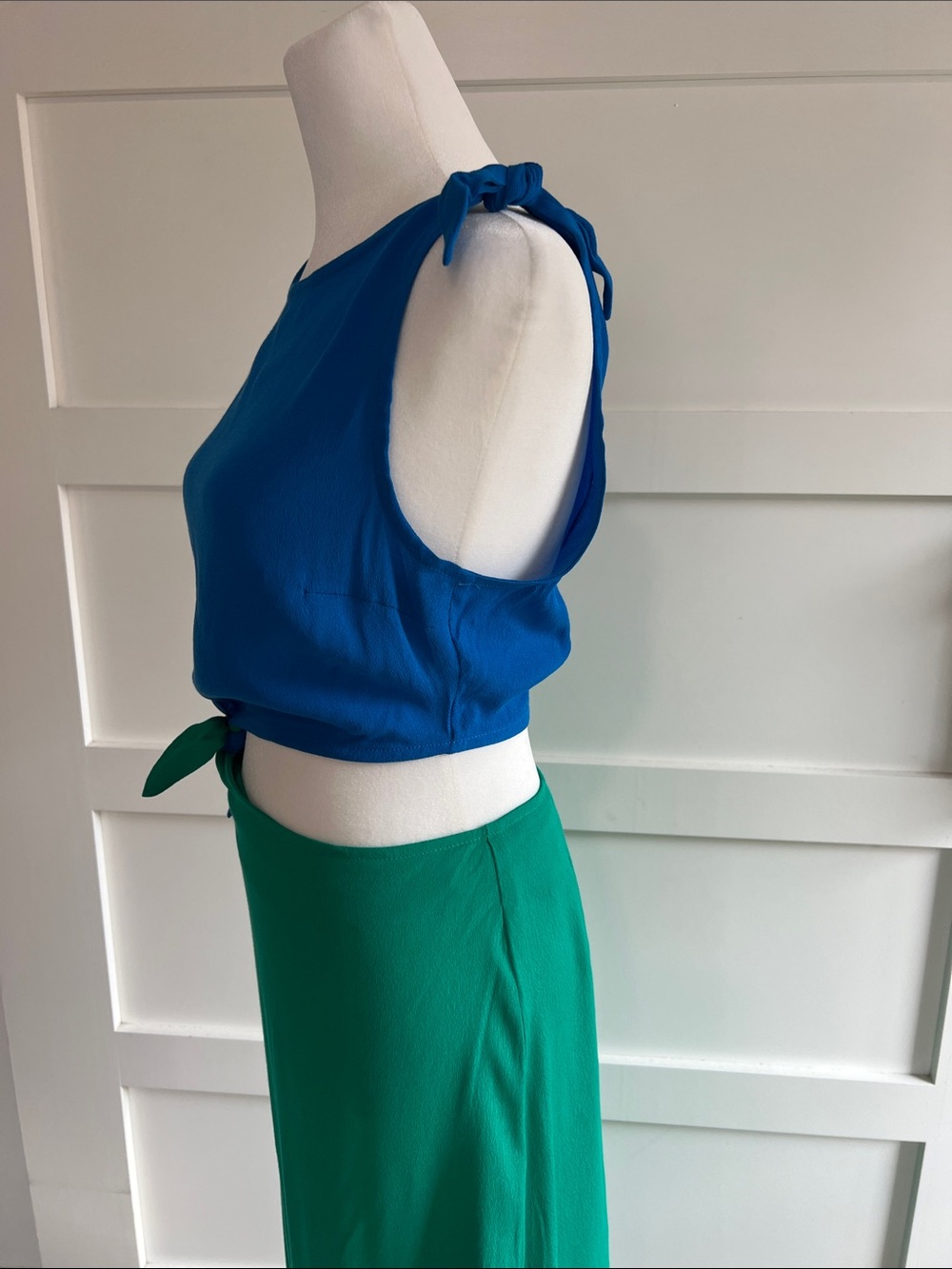 Olivaceous Blue Green ColorBlock Dress - Picture 3 of 6